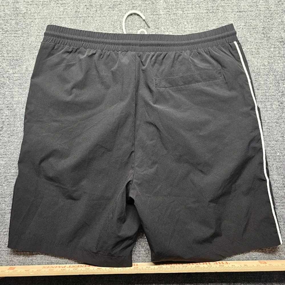 Beverly Hills Gun Club Mens Shorts Large Black Pink Logo Zipper Pockets Athletic